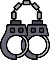 Handcuffs Line Filled Icon vector