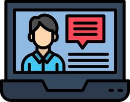 Online Class Line Filled Icon vector