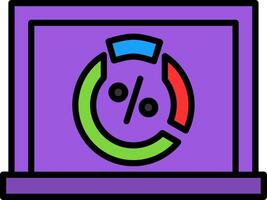 Pie Chart Line Filled Icon vector