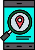 Search Line Filled Icon vector