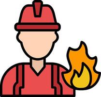 Fireman Line Filled Icon vector