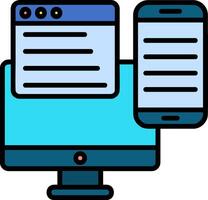 Responsive Design Line Filled Icon vector