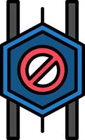Wrong Way Line Filled Icon vector