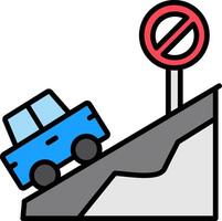 Road Line Filled Icon vector