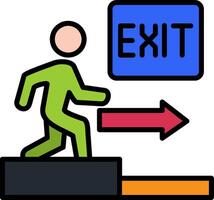 Emergency Exit Line Filled Icon vector