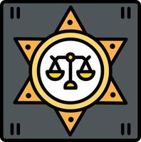 Sheriff Line Filled Icon vector