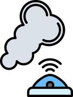 Smoke Sensor Line Filled Icon vector