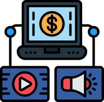 Digital Asset Management Line Filled Icon vector