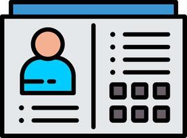 Driving License Line Filled Icon vector