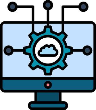 borde informática línea lleno icono vector