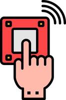 Emergency Button Line Filled Icon vector