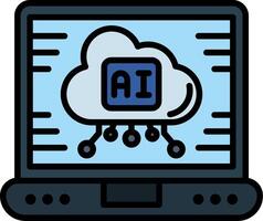 AI Line Filled Icon vector