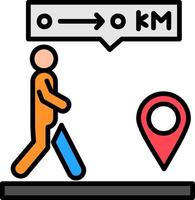 Walking Line Filled Icon vector