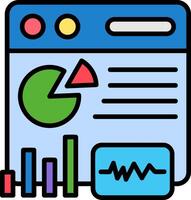 Web Analytics Line Filled Icon vector