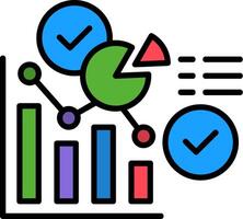 Inferential Statistics Line Filled Icon vector