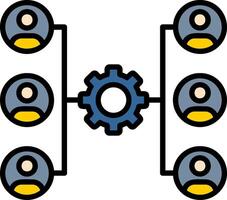 Organization Structure Line Filled Icon vector
