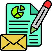 Message Line Filled Icon vector