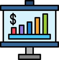 Presentation Line Filled Icon vector