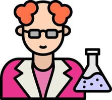 Scientist Line Filled Icon vector