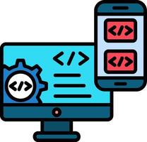 app development Line Filled Icon vector