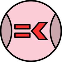 Less Than Or Equal To Line Filled Icon vector