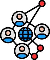 Networking Line Filled Icon vector