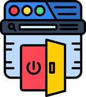 Log Out Line Filled Icon vector