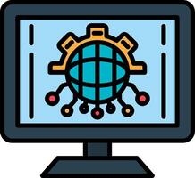 Digital Transformation Line Filled Icon vector