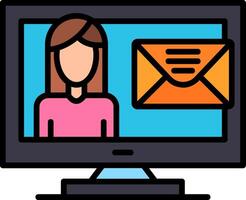 Email Line Filled Icon vector