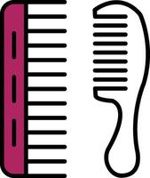 Comb Line Filled Icon vector