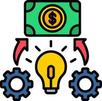 Process Line Filled Icon vector