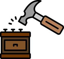 Hammer Line Filled Icon vector