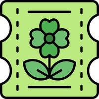 Ticket Line Filled Icon vector