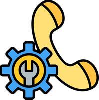 Technical Support Line Filled Icon vector