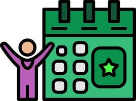 Timeline Line Filled Icon vector
