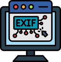 Exif Line Filled Icon vector