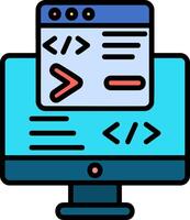 front end Line Filled Icon vector