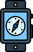 Compass Line Filled Icon vector