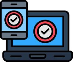 Cross Platform Line Filled Icon vector