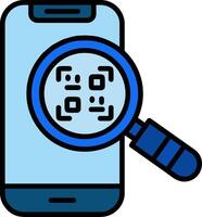Qr Scan Line Filled Icon vector