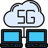 Cloud Server Line Filled Icon vector