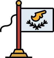 Cyprus Flag Line Filled Icon vector