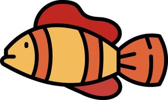 Clownfish Line Filled Icon vector