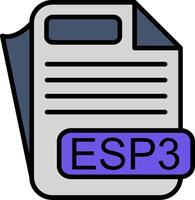 ESP3 File Format Line Filled Icon vector
