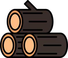 Log Line Filled Icon vector