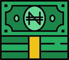 Naira Line Filled Icon vector