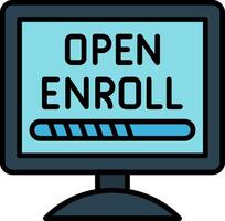 Open Enrollment Line Filled Icon vector
