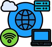 Networking Line Filled Icon vector