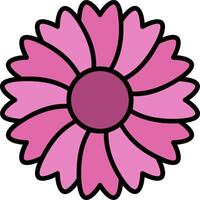 Peony Line Filled Icon vector