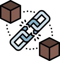 Blockchain Line Filled Icon vector